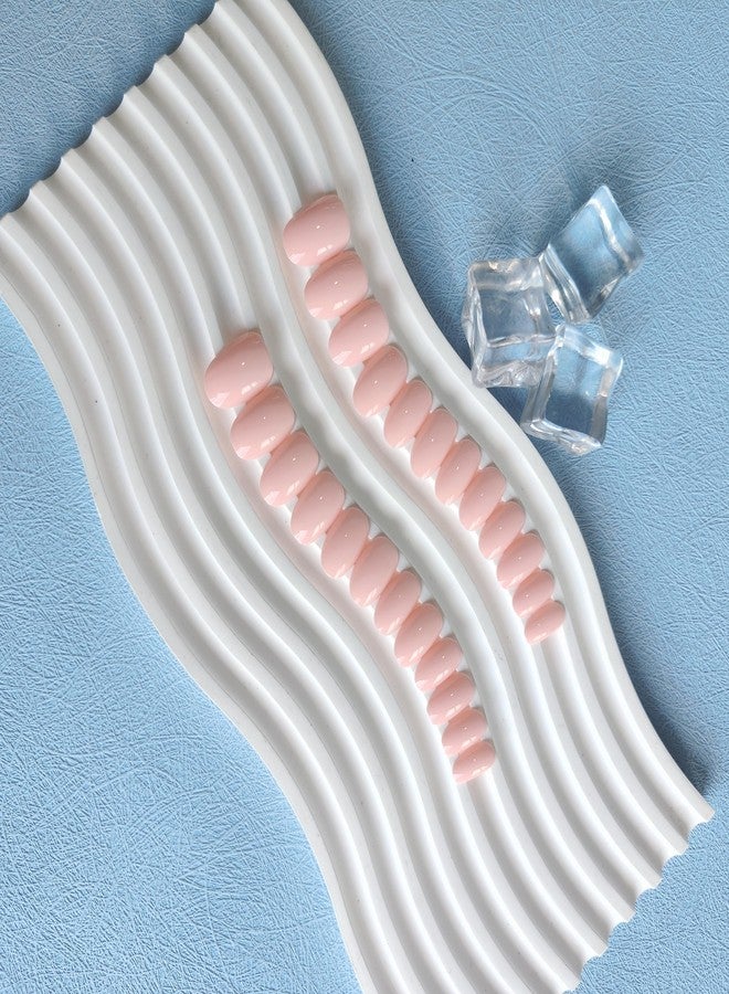 KXAMELIE Pastel Pink Press on Nails Short Oval Nails,KXAMELIE Acrylic Nails Glue on Nails Short Almond,Soft Gel Nails Strong Nails Press ons,Fake Nails Stick on Nails for Women in 24PCS - Image 5